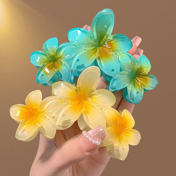 Floral Hair Claw Clips